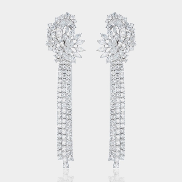 Boucles d’Oreilles d’Exception Baguette et Navette