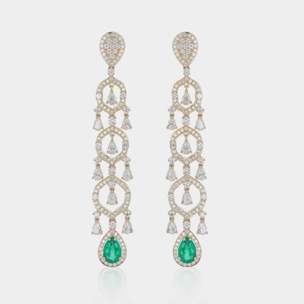 Boucles d’Oreilles Béryl Vert Pendantes