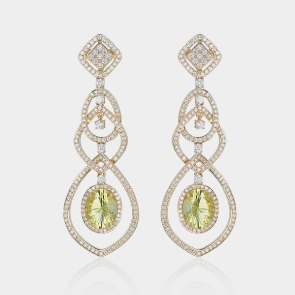 Boucles d’Oreilles Citrine Pendantes