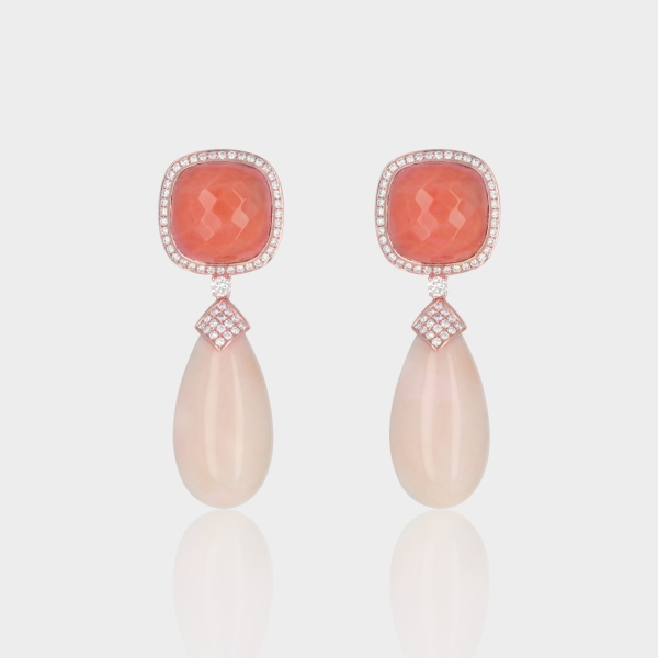 Boucles d’Oreilles Corail Rose et Orange