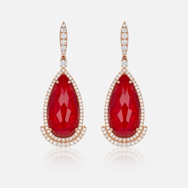 Boucles d’Oreilles couleur Rubis