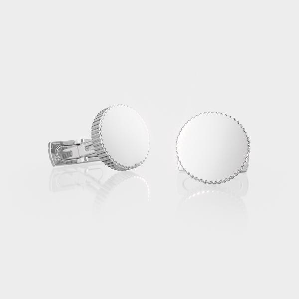 Bouton de manchette carré Dentellé Or Blanc / Or Rose