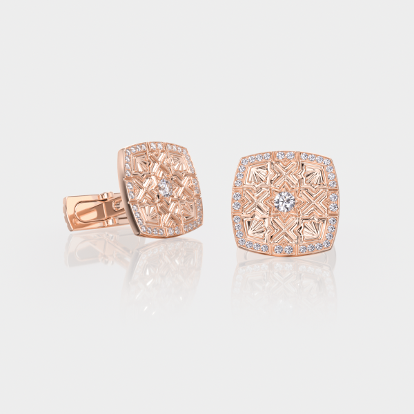 Boutons de manchette Moucharabieh Or Rose / Or Blanc / Or Jaune