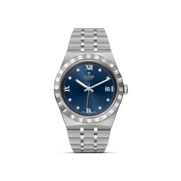 Montre TUDOR Royal boîtier en acier 38 mm, cadran serti de diamants