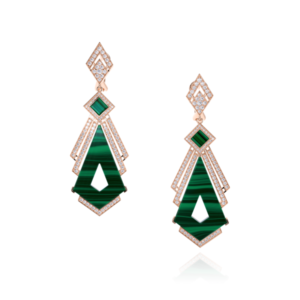 BOUCLES D'OREILLES MUSEUM MALACHITE