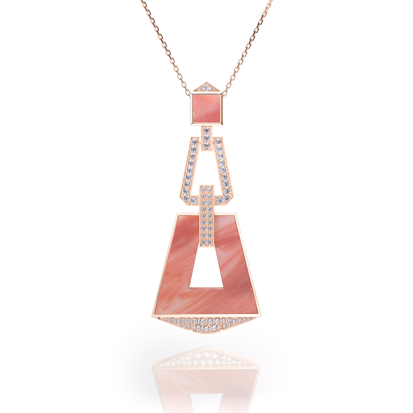 PENDENTIF MUSEUM OPALE ROSE