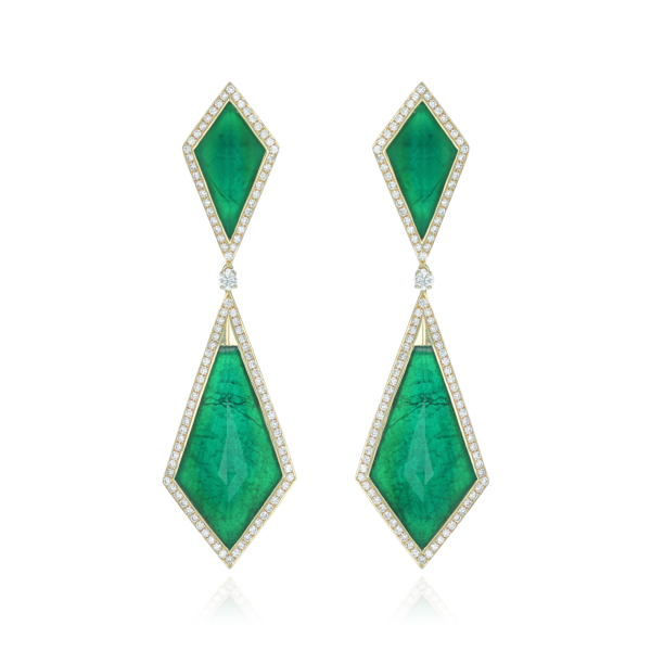 Boucles d’Oreilles Couleur Emeraude