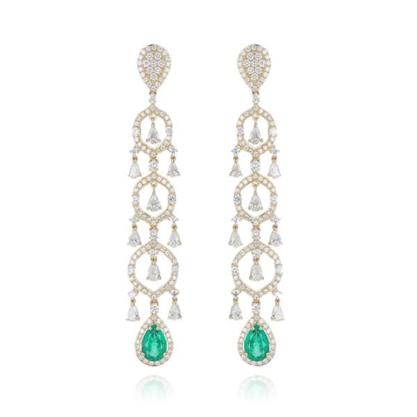 Boucles d’Oreilles Béryl Vert Pendantes