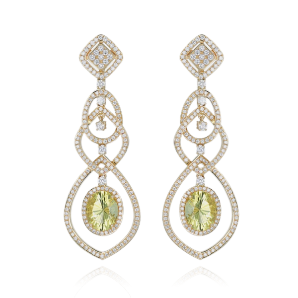 Boucles d’Oreilles Citrine Pendantes