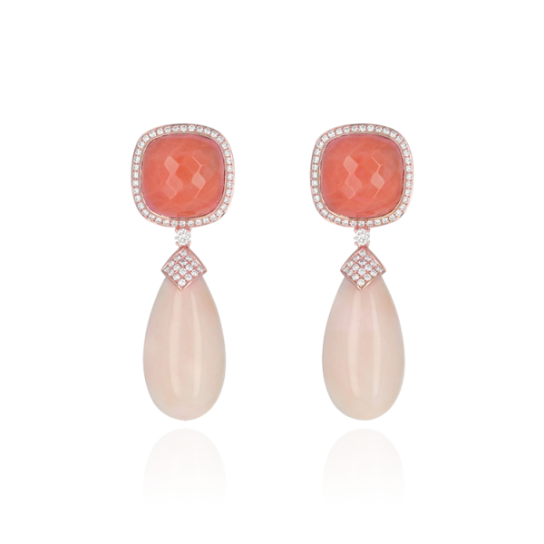 Boucles d’Oreilles Corail Rose et Orange