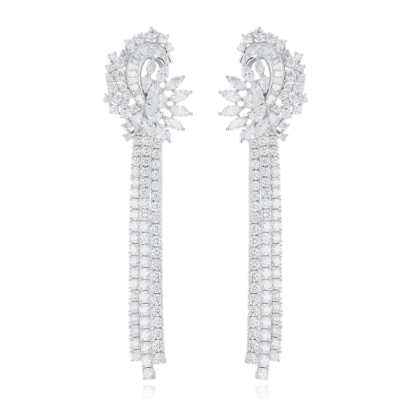 Boucles d’Oreilles d’Exception Baguette et Navette