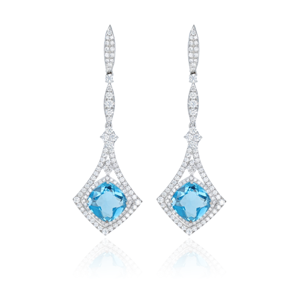 Boucles d’Oreilles Swiss Blue Pendantes