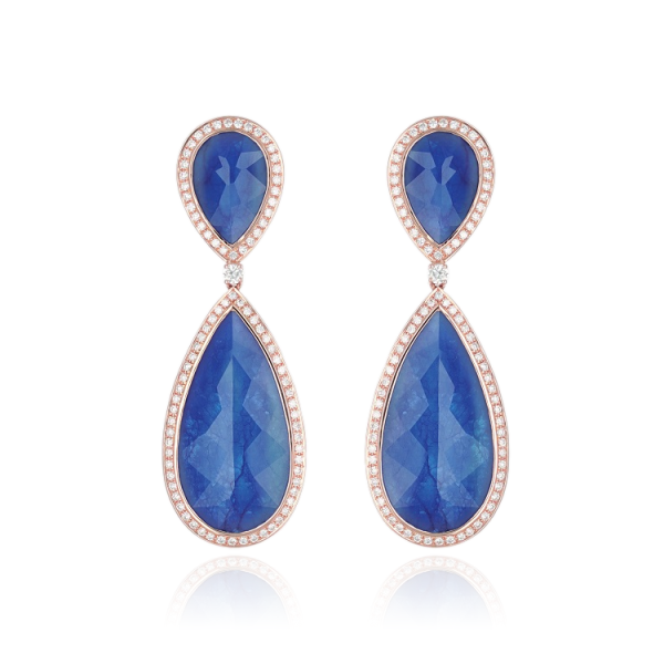 Boucles d’Oreilles Couleur Saphir