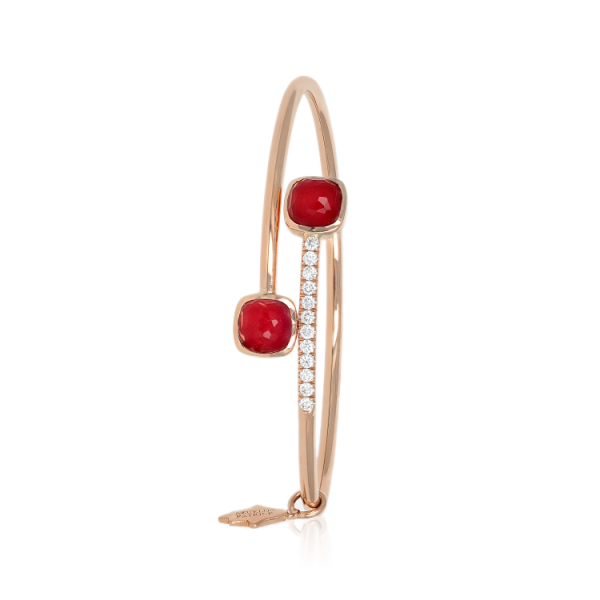 Bracelet Croisé Couleur Rubis